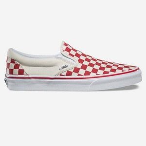 red slip ons vans